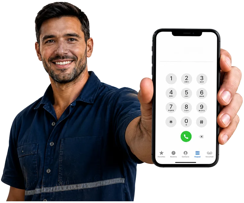 Plumber on the phone taking a Rouse Hill callout