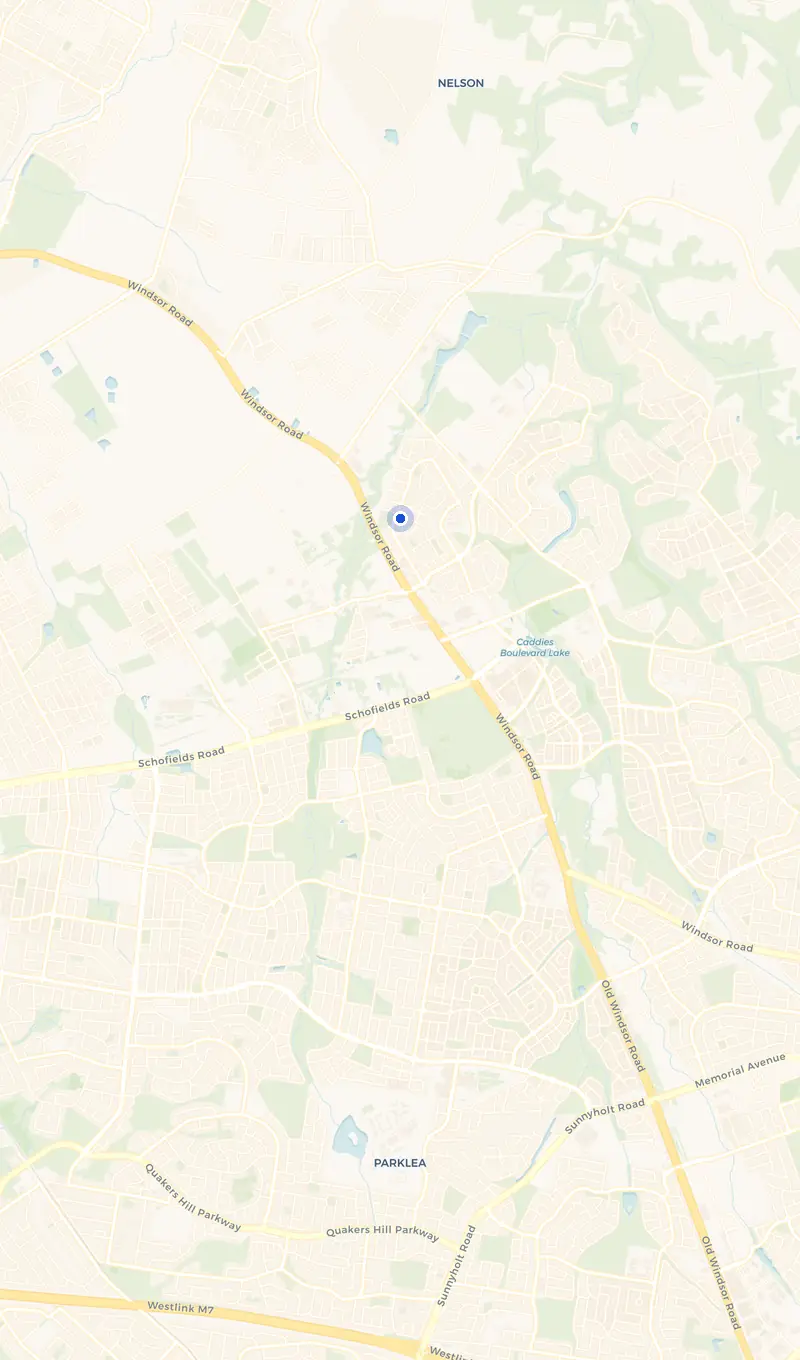 Map of the Rouse Hill service area and the surrounding suburbs we cover.