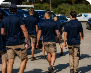 Plumbers loading up before a Rouse Hill job