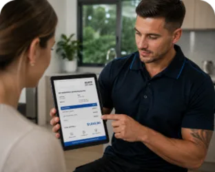 Going through the estimate with a Rouse Hill customer