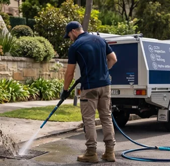 Plumber tracing a drain smell in Rouse Hill